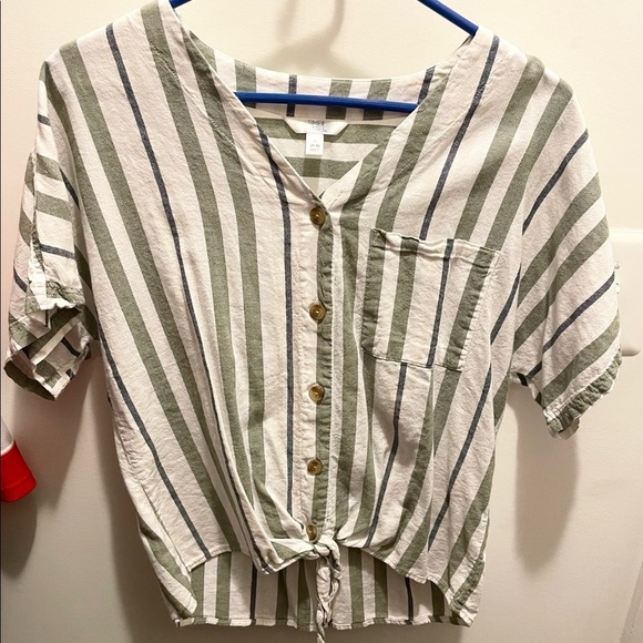 Time and Tru Tops - Striped button down blouse